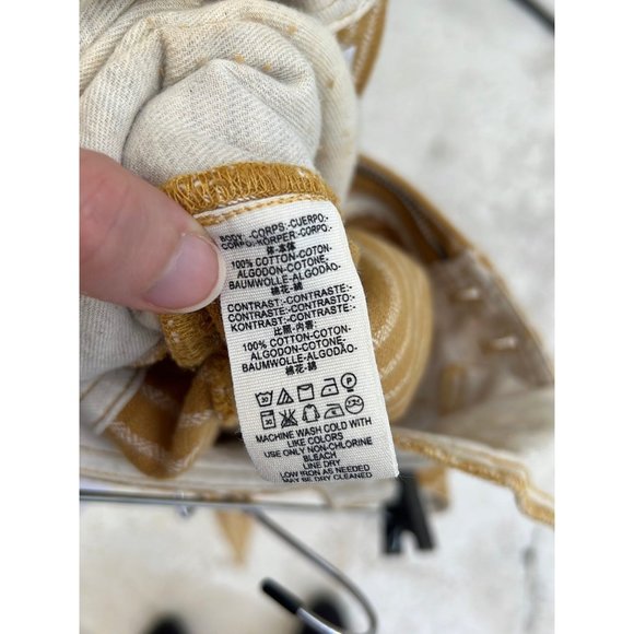 Free People mustard yellow cotton striped pants size 2 - Picture 4 of 5